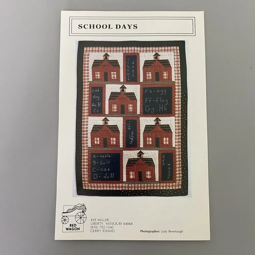 Lot of 3 Vintage Quilt Patterns School Days Country Cottages Barns Craft